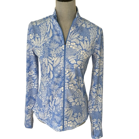 Tommy Bahama Jackets & Blazers - Tommy Bahama Women's Small Everyday Active Blue Tropical Floral Full Zip Jacket